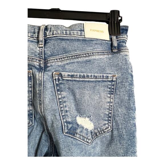 Express Jeans Women's Size 2 Blue '90s Skinny High Rise Distressed Denim - Picture 5 of 6